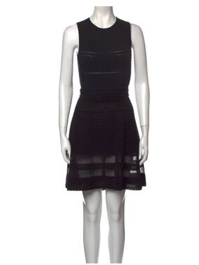 Missoni Black Sleeveless Textured A-Line Mini Dress